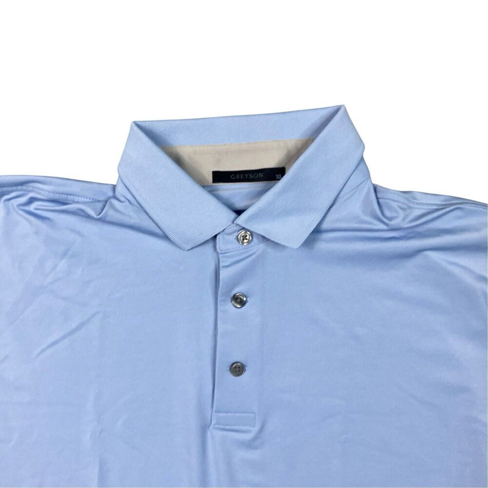 Greyson Polo Shirt Mens XL Blue Performance Golf Stretch Short Sleeve Preppy